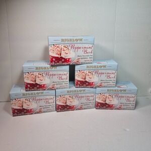 6 Boxes Bigelow Peppermint Bark Minty Chocolate Herbal Tea Bags BB June 2028